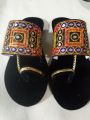 New Black velvet Kolhapuri chappal for womens and girls, Embroidery kolhapuri .Suit matching kolhapuri. Beautiful chapal.flat kolhapuri. 