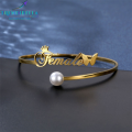 Elevate His Style with a Customized Golden Stainless Steel Pearl Bangle - Engraved Name or Message - A Thoughtful and Stylish Gift Choice - Order Now on Daraz Pakistan. 