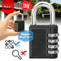 4 Digit Resettable Code Combination Lock Portable Waterproof Keyless Smart Padlock For Suitcase Gym School Locker Luggage Travel Bag Bicycle Scooter Tool Box Door Safety Security Protector Locks Anti Theft Dial Number Password High Quality Padlocks Big. 