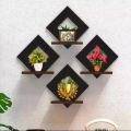 Set Of 4 Decorative Wooden Wall Art Wall Shelves For Bedroom Number of Shelves 4 Wooden Wall Shelf - Wooden wall decor. 