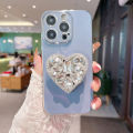 Applicable Voice Transmission Note30Pro Phone Case Rhinestone Love Bracket POVA4 New InfinixHot20 Silicone. 