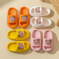 Children Slippers Summer Cartoon Bear Home Shoes For Boy Girls Soft Eva Flat Heel Slippers Beach Child Kids Baby Slides. 