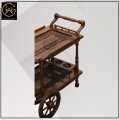 WOODEN GOLD-Tea Trolley D SHAPE Style-Handcrafted Rosewood Tea Trolley with Vintage Charm, Premium Quality. 