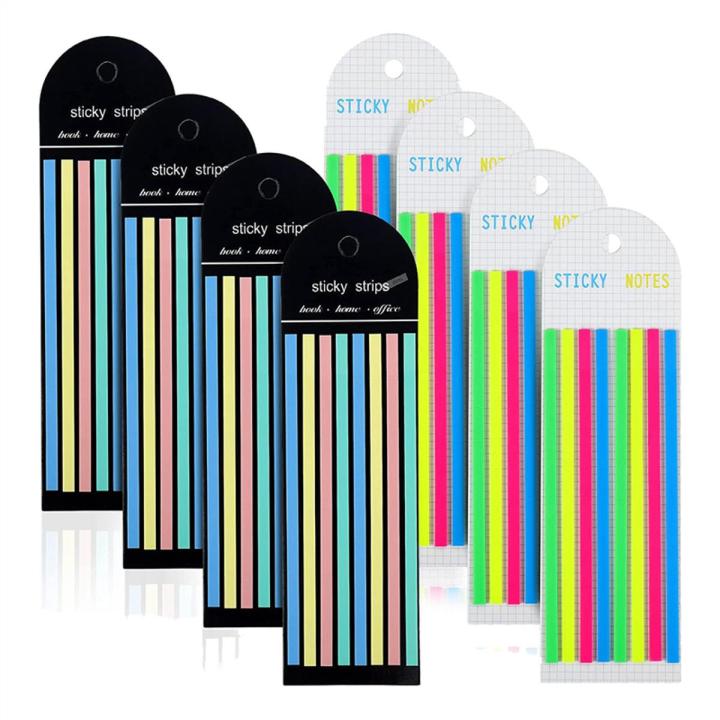 1280 PCS Highlighter Tape Morandi Neon Clear Highlighter Strips Flags Stickers Long Fluorescent Strips