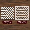 Zigzag pattern Reusable Stencil For wall Painting Art DIY Home Decor, Album Crafts and Canvas ID 456. 