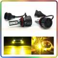 Yellow Fog Light For Car In H11 Fitting Yellow Color Orange LED Bulbs. 