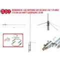 BC100: 134 to 174MHz with Cutting Chart  Length:1.7m / Radial Length:approx.52cm / Weight:1.2kg Gain:3.8dB / Max.power rating:200W / Impedance:50ohms VSWR:Less than 1.5:1 / Rated wind velocity:60m/sec. / Mast diameter accepted:30-62φ / Connector:MJ / Type. 