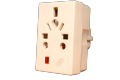 High Plastic Material Multi Input (3-Way) Output way 2-Pin Plug Multi Country Input Plug Adapter with 13A Fuse & Red indicator light.. 