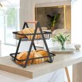 Kitchen Organizer/ Fruit Basket/ Vegetable Stand/ Kitchen Counter Rack/ Multi-Purpose Kitchen Organize/ 2 and 3 Tier Fruit Basket & Vegetable Stand In Black Color. 
