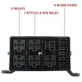 BRADOO-Fuse-Relay Box 5-Fuse Holders 6 Relay Block Holders Fuse-Block 12V Fuse-Box Car. 