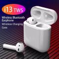 i13 TWS Air-pods_ with Super Sound & High Quality Touch Sensors True Stereo Headphones with Built in Mic 10m Transmission Bluetooth Wireless Earbuds , Charging Case Sport Headset for all Bluetooth Smart devices.. 