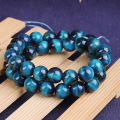 Natural Stone Royal Blue Amber Beads Round Beads For Jewelry Making DIY Couple Bracelet Necklace. 