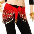 Shinning 3Rows Gold Coin Belly Dance Costume Hip Scarves Skirt Belt Dancing Wrap. 