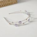 New Double Layer Metal Hairband Flower Pearl Headband for Women Headwear Shiny Rhinestone Hair Band Hoop Hair Accessories. 