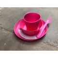 Pack of 5 Colourful Kids Set (Including Plate, Bowl, Glass, Spoon and Fork). 