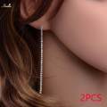 Long Tassel Dangle Drop Earrings Punk Rhinestone Earrings for Wedding Women. 