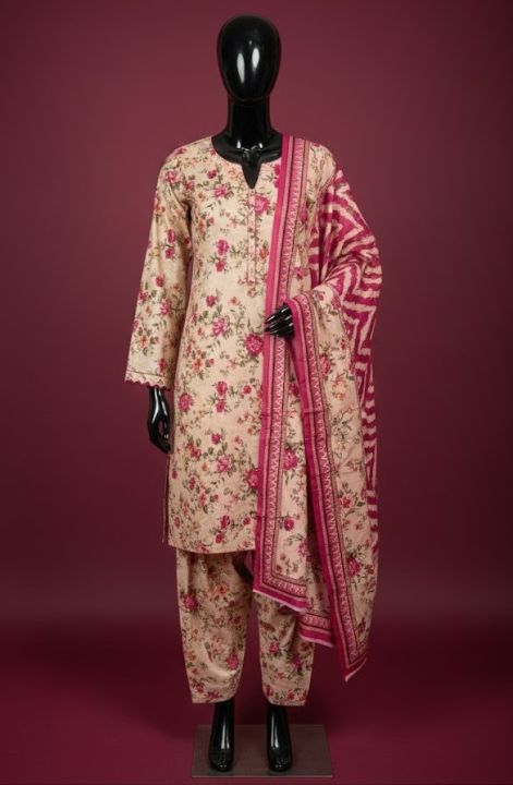Women%E2%80%99s%203%20Piece%20Lawn%20Suit%20%E2%80%93%20Cotton%20Super%20Fine%20Quality%20%7C%20All%20Over%20Printed%20Shirt,%20Matching%20Trouser%20&%20Printed%20Lawn%20Dupatta%20%7C%20Unstitched%20-%20Image%202