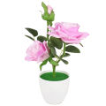 1 Set  Potted Plant Cut Evenly Clear Texture Plastic Table Decor  Rose Flower for Party. 