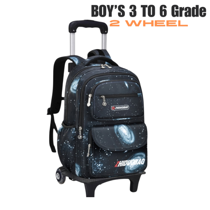 School Bags for Girls Boys Trolley Bag Primary School Backpack with 2Wheels 17" inch
