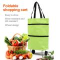 New Arrival Folding Shopping Pull Cart Trolley Bag with Wheels Foldable Shopping Bags Reusable Grocery Bags Food Organizer Vegetables Bag Waterproof Non-Woven Market Bag. 