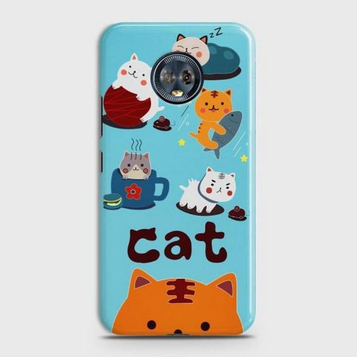 Motorola Moto G6 Plus Cover - SkinLee HQ Hard Case - Cute Lazy Cats - SKINLEE-142-1-321-206