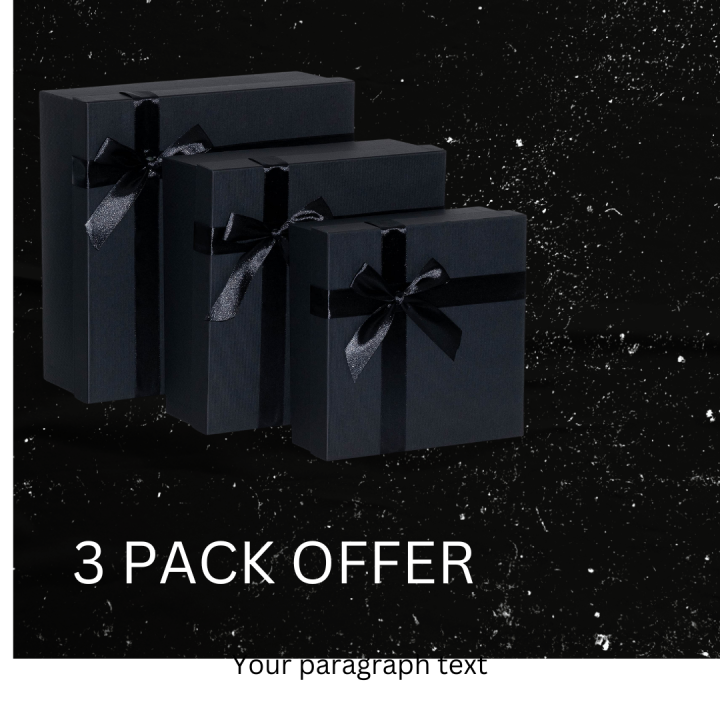 Pack of 3 Black Ribbon Gift Empty Box Small Medium & Large Size For , Chain, Pendant , Necklace Set etc. 10 x 15cm