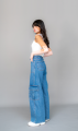 Genie Cairo Mid Wash Denim Cargo Jeans/Pants for women & girls. 