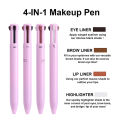 4 In 1 Makeup Pen Waterproof Eyebrow Pencil Long Lasting Lip Liner Highlight Lying Silkworm Eyeliner Pen Cosmetic Tool. 