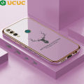 UCUC for Huawei Y9 Prime 2019 Back Cover + Free Lanyard Luxury 6D Plating Case Side Pattern Soft Silicone Square Mobile Phone Cases. 