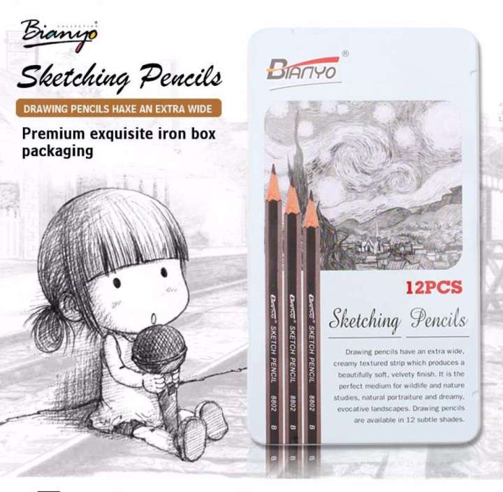 12Pcs%20Sketching%20Pencils%203H-10B%20Different%20Hardness%20Standard%20Pencil%20Set%20-%20Image%203