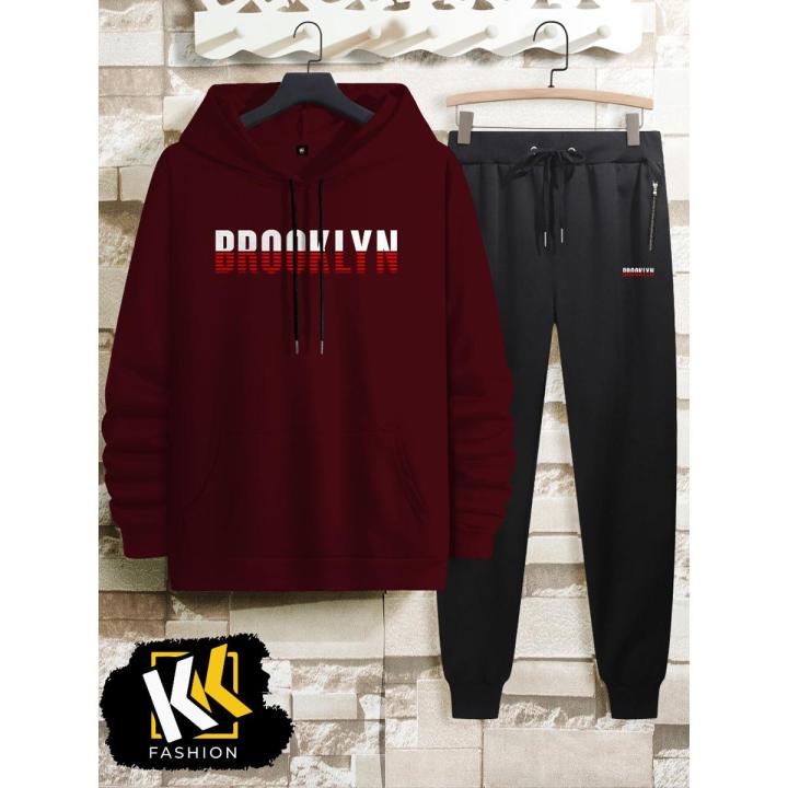 New Fashion Men's Hooded tracksuit For Men Winter Printed Hoddie with Trouser Set For Men's Tracksuit