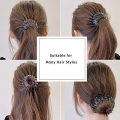 Expandable Round Hair Bun Holder Claws, Korean Fashion, Adjustable Hair Clips for Women. 