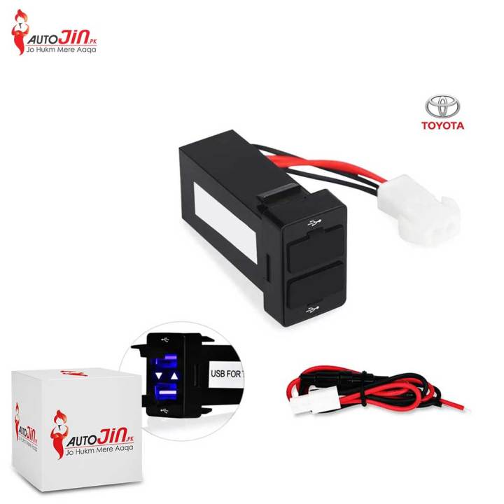 TOYOTA 12v 24v Dual Usb Car Charger Usb 2.1A 2 Port Interface Auto Power Adapter Dashboard Socket Car Modification