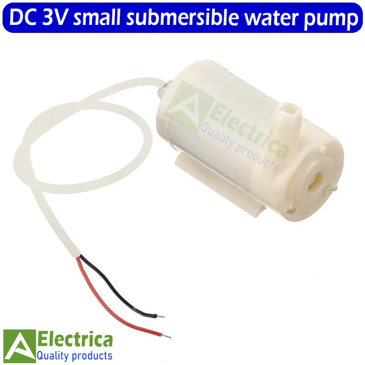 DC 3V-6V Mini Submersible Pump DC Electric Pump New Ultra-quiet Miniature DC 3V-6V 120L/H Brushless Motor Submersible Pump 3W Horizontal by Electrica
