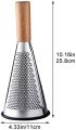 Cheese Grater with Handle Stainless Steel Triple Function Wood Handle Parmesan Shaver Non-Slip Rubber Bottom Hand Held Multifunction Vegetables Cheese Grater with container. 
