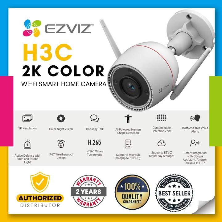 EZVIZ H3C Creating Easy Smart Homes Camera-Ezviz H3C 4MP 2K home Wi-Fi camera-Two Way Talk home Wi-Fi Camera-Integration with Google Assistant, Amazon Alexa and IFTTT Home Camera-colored night vision home Wi-Fi camera