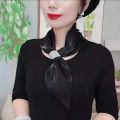 Thin Winter Neck Guard Wraps Imitation silk For Girl Solid Color Silk Scarf Satin False Collar Scarves Neckerchief. 