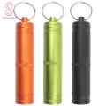 Pill Container Easy to Carry Metal Keychain Pill Box Tablet Bottle Container. 