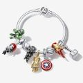 Marvel Charm Bracelet Iron Man Beaded Bracelet Captain America Shield Thor Hammer Hulk Thanos Pendant Diy Jewelry Bracelet Dinner Ronvsa. 