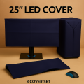 3-Piece Laptop/PC Screen and Case Dust Cover Set, Anti-Dust, Dust-Proof, Universal Fit, New - Black. 