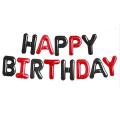 Happy Birthday Foil Balloon Black Red. 