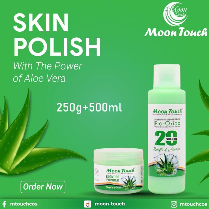 Aloe Vera Skin Polisher THE POWER OF ALOE VERA (Green)  (Volume 500ml + Blonder 250g) by Moon Touch