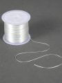 10 Yards White Stretchy Elastic Crystal String Cord – 0.5mm Beading Wire for Jewelry Making & Bracelets. 