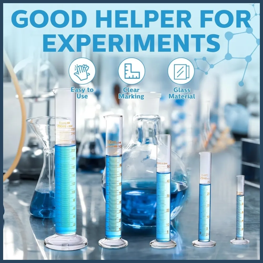 10ml Pyrex Graduated Cylinder 1 to 5 Pcs | Iwaki Glass Measuring ...