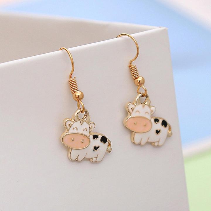 Fashion Cow Earrings Drop Dangle Jewelry Farm Animal Party Accessories Gifts Nicle