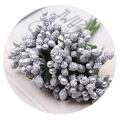 Mini Silver Artificial Stamen Bud Bouquet Leaf flowers For Home Garden Wedding Car Decoration Box Crafts Supplies. 