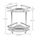2 Layer  Aluminium Bathroom Corner Shelf - Silver. 