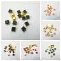 18 Pcs Square Crystals Plastic Beads 1 cm in Various Colors. 