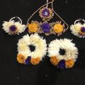 Bridal Artificial Flower Gajra Jewellery Set / Bracelets / Earing/ Ring / Tikka / Hand Gajra For Mendhi, and Multi faction. 