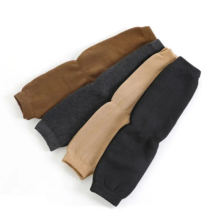Women Winter Knee Fur Fleece Leg Warmer - Black and Brown Color Leg Warmers for Cold Weather